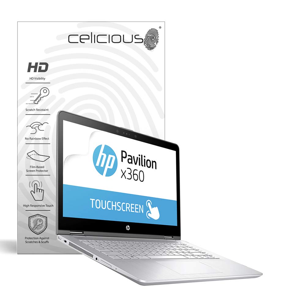 Celicious Vivid Invisible Glossy HD Screen Protector Film Compatible with HP Pavilion x360 14 BA007NA [Pack of 2]