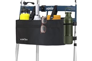 Walker Basket Walker Accessories for Folding Walker Seniors Walker Pouch for Folding Walker with Water Cup Holder - Multi Poc