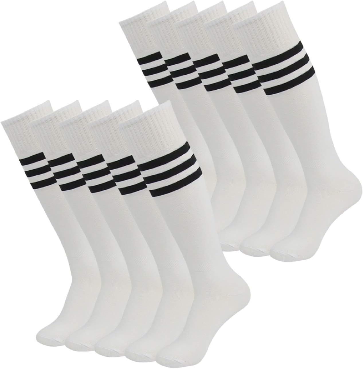 Soccer Socks,Fasoar Women Men Athletic Rugby Running Knee High Football Socks 10 Pairs