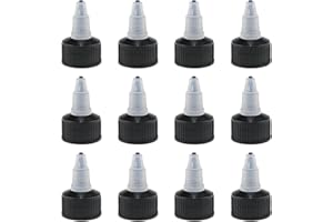 AYLIFU 12 Pcs Natural Twist Top Caps - Black Squeeze Bottle Replacement Caps for Cosmetics & Crafts Bottles