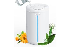 INSENVO 4.5L Humidifiers for Bedroom Home, Cool Mist Humidifier with 3 Mist levels, 48 Hours Run-Time,Air Humidifier for Home, Baby, Pets, Plants, Room, Top Fill Humidifiers Auto Shut Off, NightLight