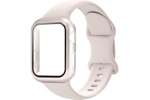 Sport Band and Case for Apple Watch Band 40mm 44mm 46mm 42mm 41mm 45mm 38 iWatch Bands for Women/Men,Silicone Waterproof Stra