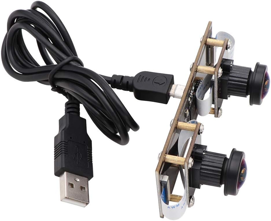 Fisheye Wide View Angle 2MP 1080P Stereo Webcam Flexible OTG UVC Plug Play Driverless Dual Lens USB Camera Module for 3D VR