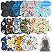 EAONE 16 Pieces Chiffon Hair Scrunchies Flower Hair Scrunchies Ties Hair Bobbles Ponytail Holder with Pouch Bag for Women Girls, 16 Colors
