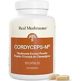 Real Mushrooms Cordyceps Mushroom Powder with Beta Glucans, 120 ct | Energy and Performance Support Supplement from Cordyceps and Beta Glucans, Vegan Non-GMO, 120 ct