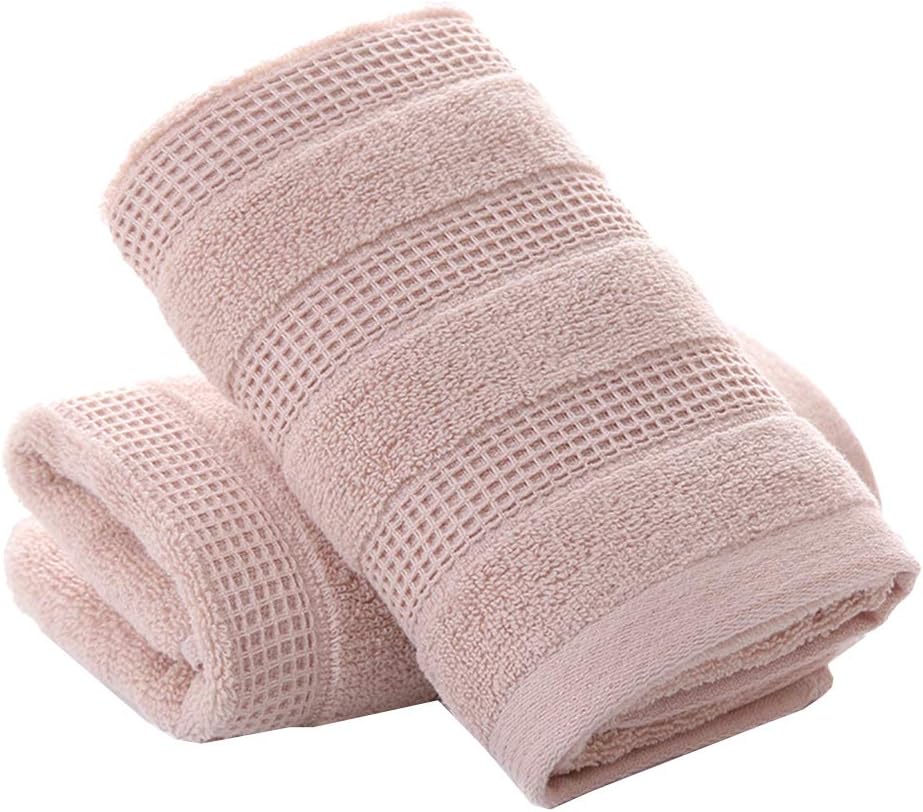 Pidada Hand Towels Set of 2 100% Cotton Striped Pattern Absorbent Soft Towel for Bathroom 12.6 x 28 Inch (Brown)