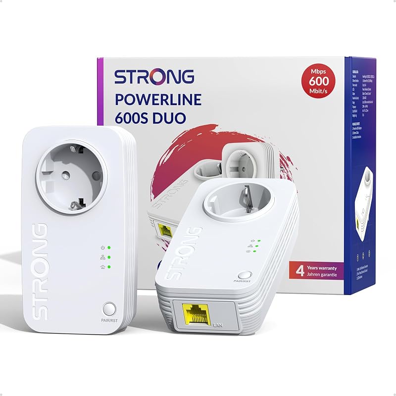 CPL AV600 Mbps, Prise Intégrée, Box CPL HomePlug AV2, Plug & Play (PL600SDUOEU)