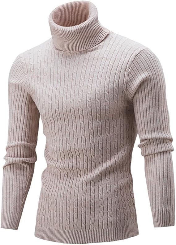 Amazon メンズ ニット セーター ケーブル編み ニット タートルネックセーター 無地 おしゃれ 全5色 M 2xl Beige M セーター 通販