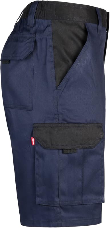 - 103021B; Bermuda Bicolor Multibolsillos; Color Azul Navy y Negro; Talla 42