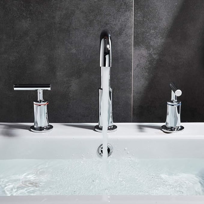 YCEOT Grifo de lavabo montado en cubierta cromada Grifería monomando de