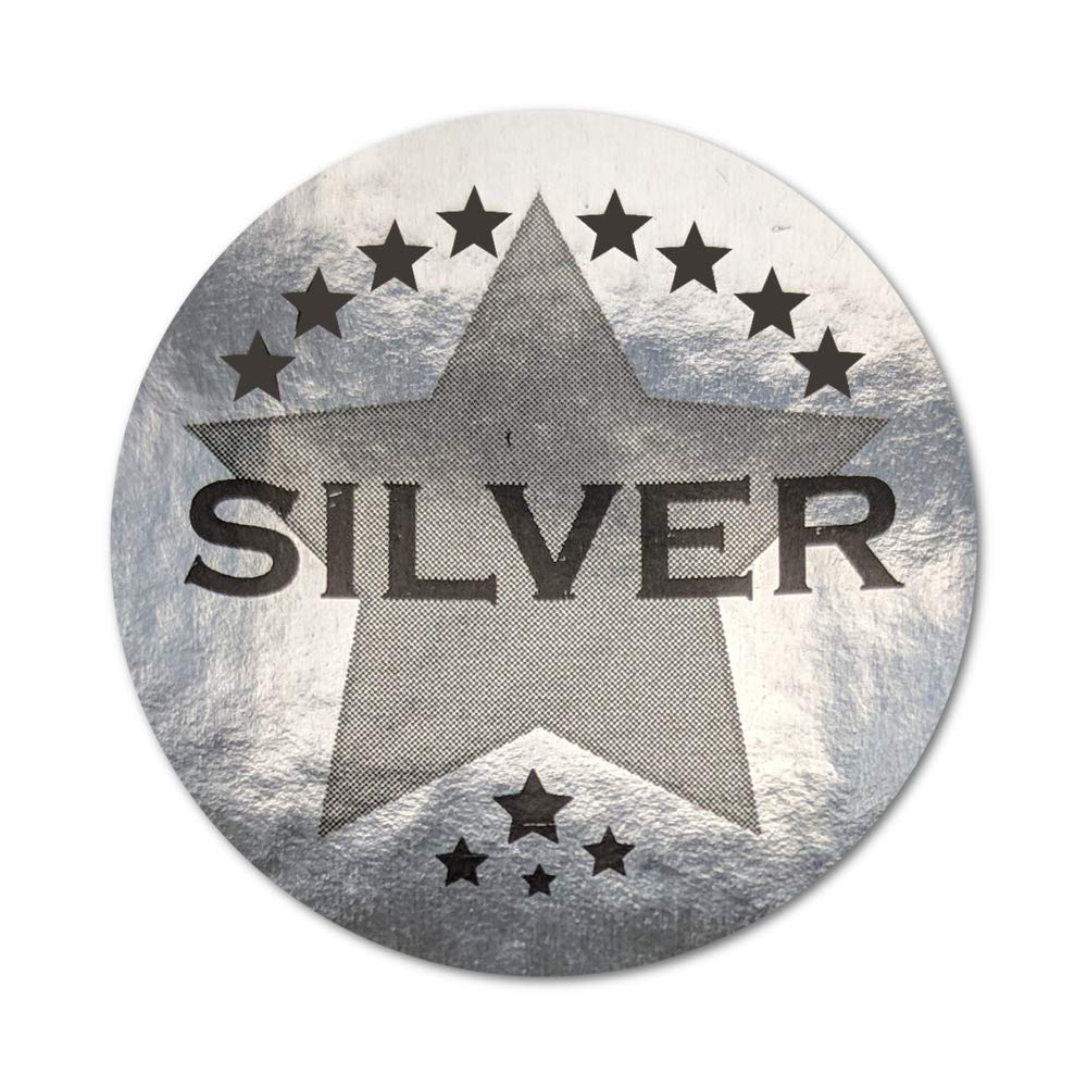 Silver Stars - Metallic Silver Foil Stickers (250 stickers)