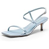 DREAM PAIRS Women's Low Kitten Heels Square Open Toe Ankle Strap Party Wedding Dressy Sandals Shoes