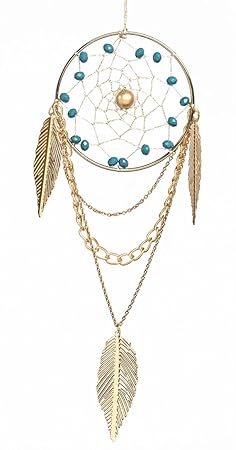 Rooh dream catcher ~ Vegan Blue ~ Handmade Hangings for Positivity (Can be used as Home Decor Accents, Wall Hangings, Garden, Car, Outdoor, Bedroom, Key chain, Meditation Room, Yoga Temple, Windchime)