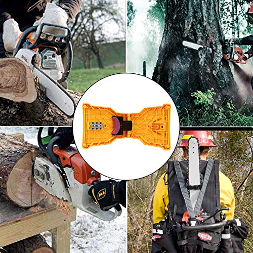 ADINC Chainsaw Sharpener Universal Chain Saw Blade Sharpener Fast Sharpening Stone Grinder Tools Bar Mounted Chainsaw Teeth Sharpener Fit for 14/16/18/20 Inch Chain Saw Bar with 2 Holes - Thumbnail 7