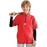 QBK 2T-17Y Toddler Baseball Cage Jacket Kids Batting Pullover Youth Windbreaker for boys and girls