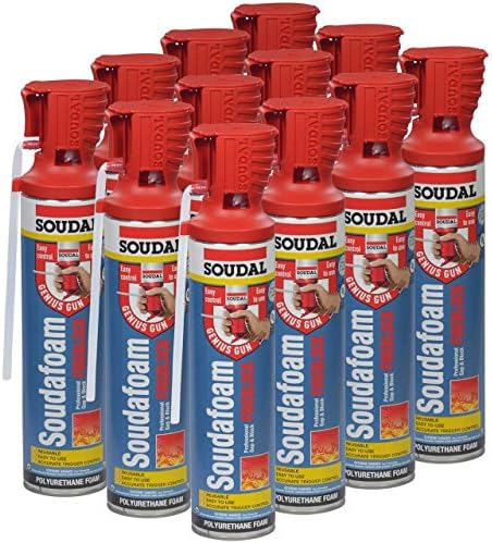 Soudafoam Fireblock Gap and Block, 20 oz Patented Reusable Straw System with Gloves in Cap, Case of 12