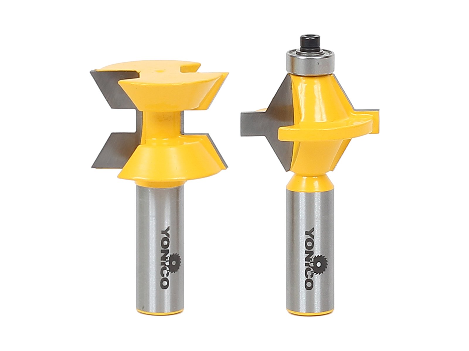 Yonico 15223-2 Bit Tongue and Groove Edge Banding Router Bit Set, Cutting Height: 1", Cutting Depth: 1/2" - 1/2" Shank