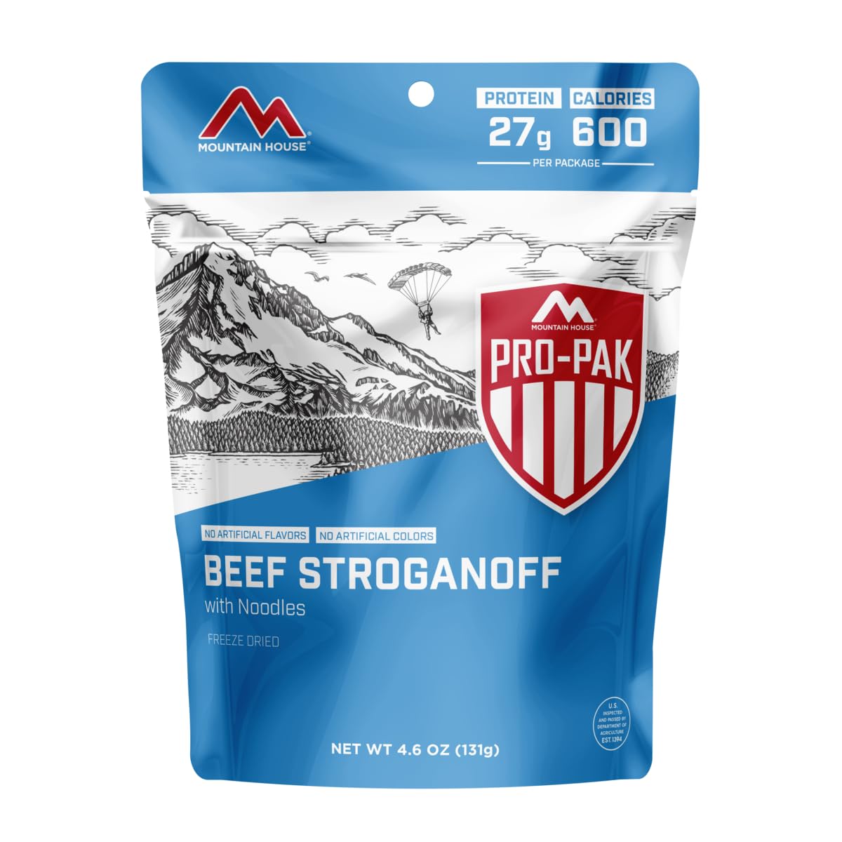 Mountain House Beef Stroganoff Pro-Pak Freeze Dried Backpacking & Camping Food 1 Serving
