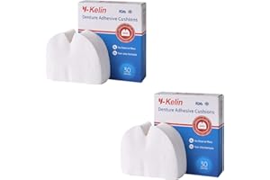 Y-Kelin Denture Adhesive Cushions, Upper Adhesive-Free Denture Pads for Sore Gums, 30 Pads*2 (60 Strips)