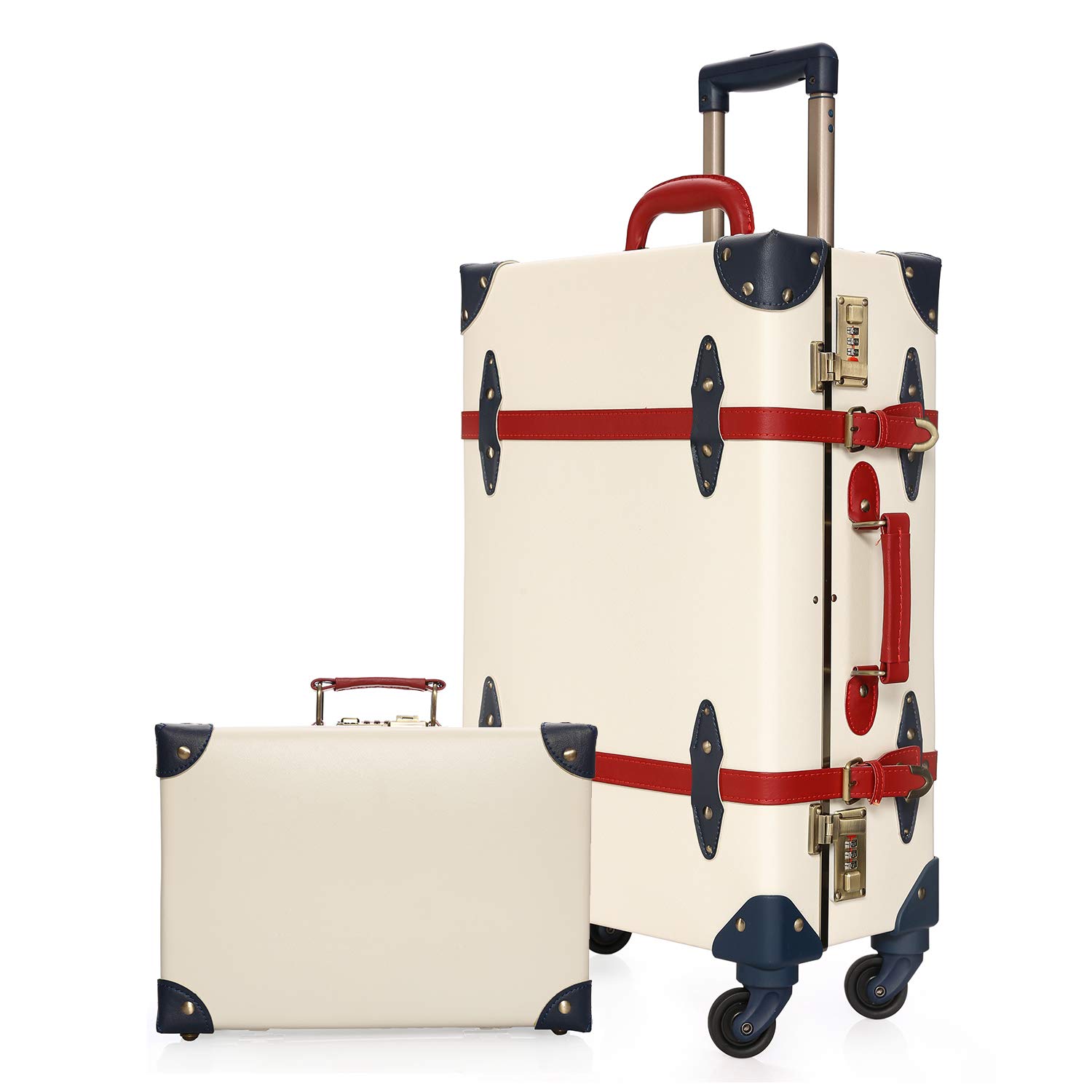 Buy urecity Vintage Luggage Set, Trunk Style Suitcase with Wheels, 2