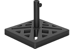 Outsunny Umbrella Base, 33lbs HDPE Outdoor Umbrella Stand Parasol Stand with Cut-Out Design, Sun Umbrella Base for 1.25"/1.5"