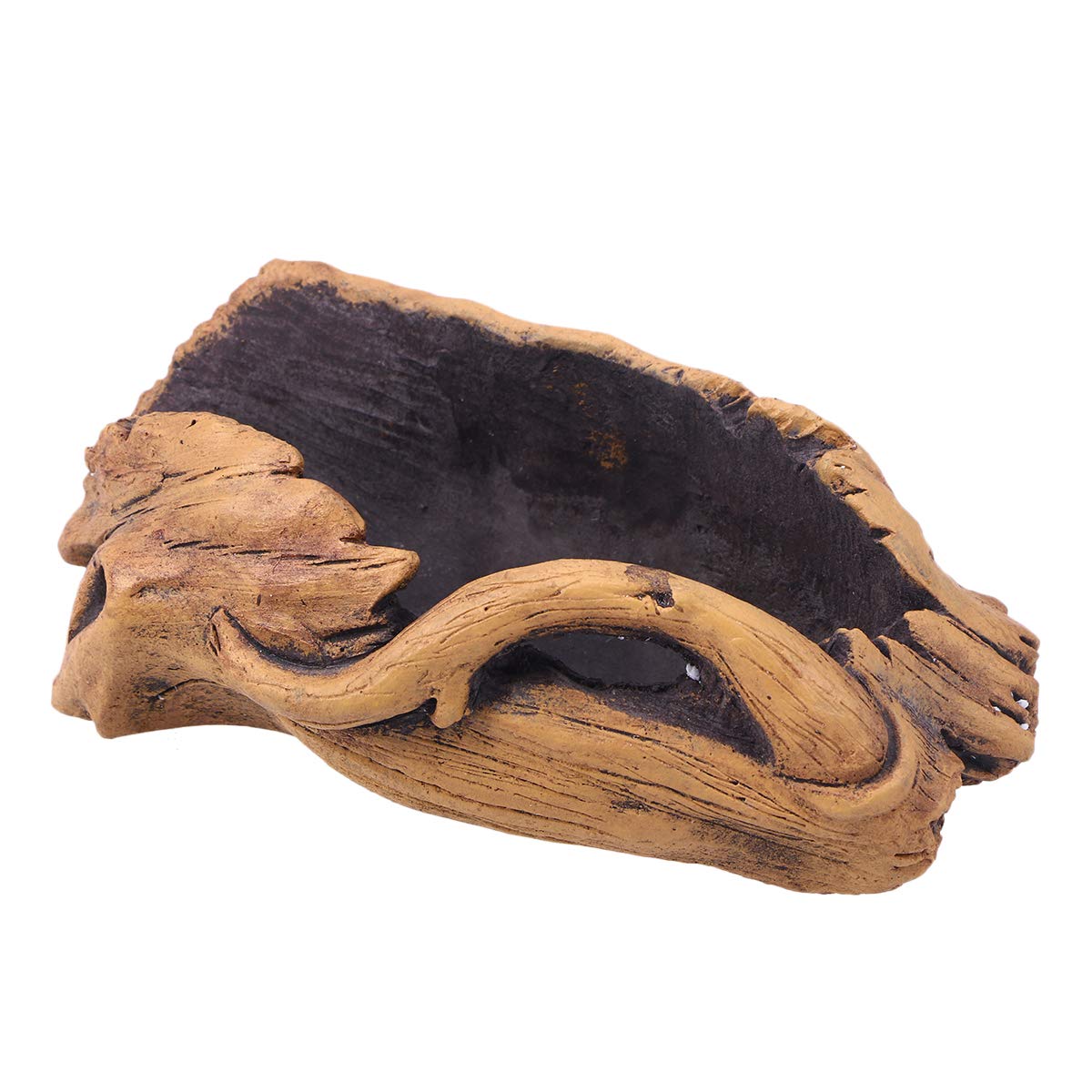 TOYANDONA Driftwood Stump Log Concrete Planter Plant Succulent Pot for Indoor Outdoor Patio Decoration