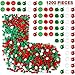 WILLBOND 1200 Pieces Christmas Craft Embellishments Set, Resin Buttons, Bells & Pom Pom Ornaments for DIY Craft Sewing Decoration Accessories