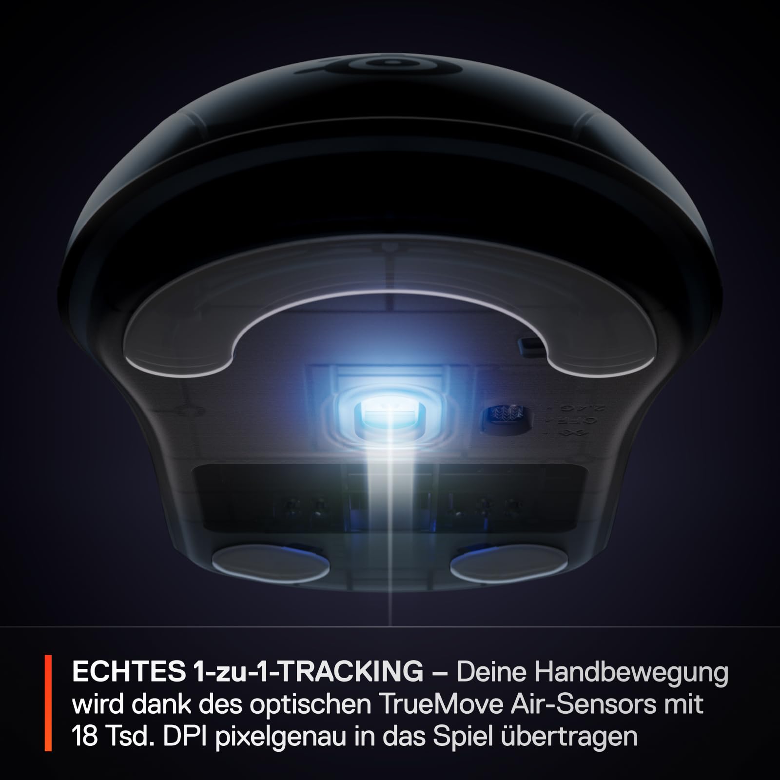 SteelSeries Rival 3 Wireless Gen 2 Gaming-Maus – 2,4 GHz und Bluetooth – 18.000 DPI TrueMove Air-Optiksensor – 60 Mio. Klicks garantiert – Ultraleicht – PTFE-Gleitfüße - Schwarz 4