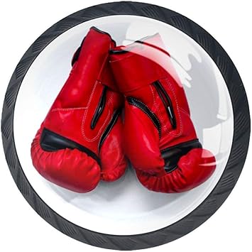 4 paquetes de 4 pomos para ropero, guantes de boxeo, coloridos para