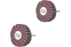KUGNNG 2 Pack Abrasive Flap Wheel - 240# 1/4 Inch Shank for Woodworking Root Carving Furniture Polishing,Mop Sander Sanding,Sanding Mops Woodworking Removing of Paint,Rust and Corrosion