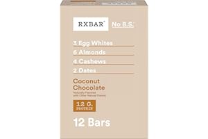 RXBAR Protein Bars, Protein Snack, Snack Bars, Coconut Chocolate, 22oz Box (12 Count)