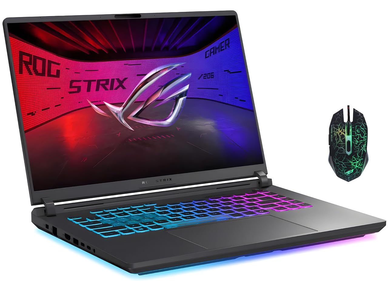 ASUS ROG Strix G16 Gaming Laptop, NVIDIA GeForce RTX 5060 GPU, 16" FHD+ 16:10 165Hz Display, Intel Core i7-14650HX• 16GB DDR5• 1TB PCIe SSD• Windows 11 Pro• Wi-Fi 7, Seibosfy