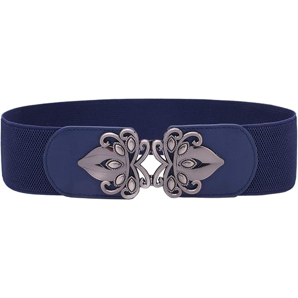 Cinturón Ancho Retro Hebilla Metal Cinturón Elástico Ancho Mujer - 2 Unidades, Hebilla Metal, Estilo Retro Cinturon Anchos Mujer Para Vestidos