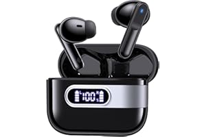 occiam Ear Buds Wireless Earbuds Bluetooth Headphones 64Hrs Playback IPX7 Waterproof in-Ear Stereo Bass Earphones Headset with Microphone LED Power Display for iOS Android Phone Sports Black