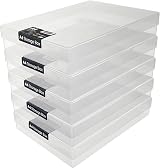 WestonBoxes A4 Plastic Craft Storage Boxes with Lids 3.6L Pack of 5 (Clear) view 2