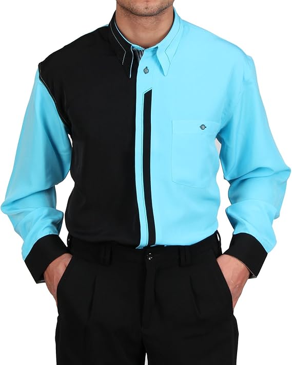camisa azul turquesa hombre