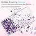 Galaxy Note 5 Liquid Case with HD Screen Protector for Girls Women,LeYi Cute Design Shiny Glitter Moving Quicksand Clear TPU Protective Phone Case Cover for Samsung Galaxy Note 5 ZX Purple