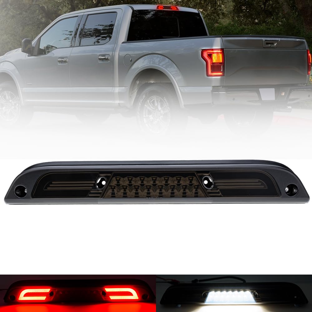 Photo 1 of ** MISSING GASKET** Led Third Brake Light for 15-20 F'ord F150 17-22 F250 F350 Super Duty Ranger Maverick Rear Center High Mount Stop Lamp CHMSL White Cargo lamp Strobe Feature 3rd Brake Replacement Smoked Lens