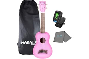 Kala Makala Pink Burst Dolphin Soprano Ukulele - MK-SD/PKBURST Bundle with a Kala Tuner and Polishing Cloth