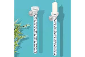 XIHACTY Crystal Crush Diamond Wall Candle Holder.Gorgeous Glass Candle Sconces Wall Decor Set of 2，Wall Decoration for Home Decor, Living Room,Dining Room,15”(Candles not Included).