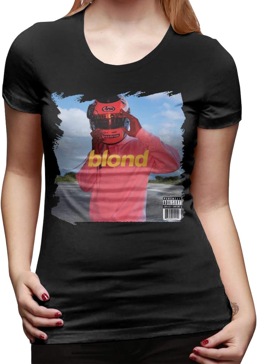 Blond Frank Ocean Black Women's Round Neck Print Short-Sleeved T-Shirt Top Summer Cotton T-Shirt
