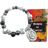 Westmon Works St Peregrine Stretch Bracelet Cancer Saint Set with Charm and Glass Beads Accessory Includes USA Made Holy Prayer Card