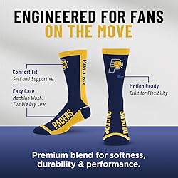 For Bare Feet NBA INDIANA PACERS MVP Crew Sock Team
