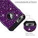 Petocase Compatible iPhone 8 Plus Case/iPhone 7 Plus Case, Luxury Sparkle Glitter Shockproof Full-Body Protective Hybrid Cover for 5.5” Apple iPhone 6+/6s+/7+/8+ - Purple Bling/Black