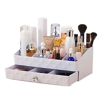 Amazon Com Ldg White Makeup Organizer With Drawers Multi