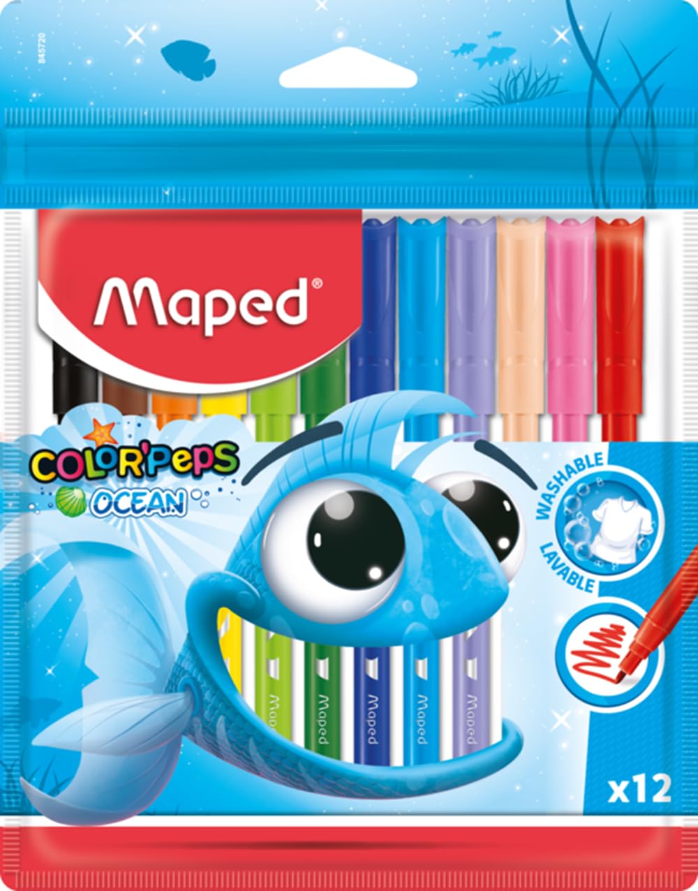 Maped Color'Peps Ocean Pens with Plastic Pouch Assorted Colours, 845720