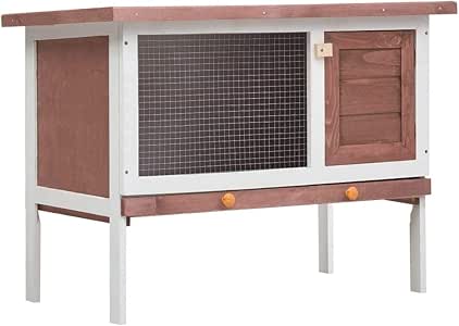 Festnight Jaula Conejera de 1 Piso Madera Conejera Madera Jaula para