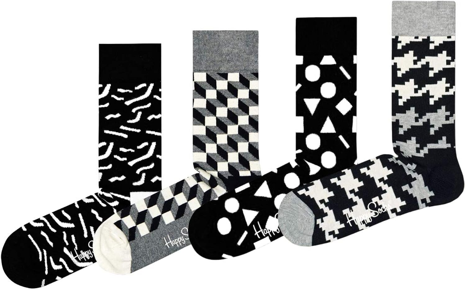 Happy Socks XBLW09 Calcetines, Caja de regalo blanca y negro, 41/46 ES