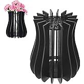 BOXOB Wooden Puzzle Flower Vase, Creative Wood Display Stand Accessories for Roses Sunflower Daffodils Lotus Tulips Bouquet B