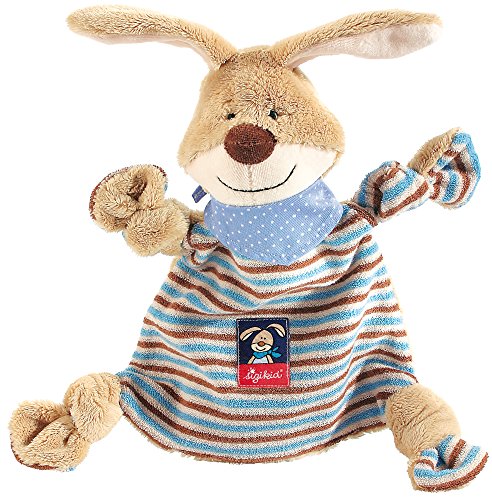SIGIKID 47893 Schnuffeltuch Hase Semmel Bunny Mädchen und Jungen Babyspielzeug empfohlen ab Geburt blau/beige